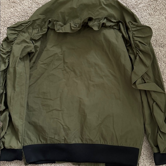 Gianni Bini Khaki Bomber Jacket with Black Trim - Picture 4 of 4
